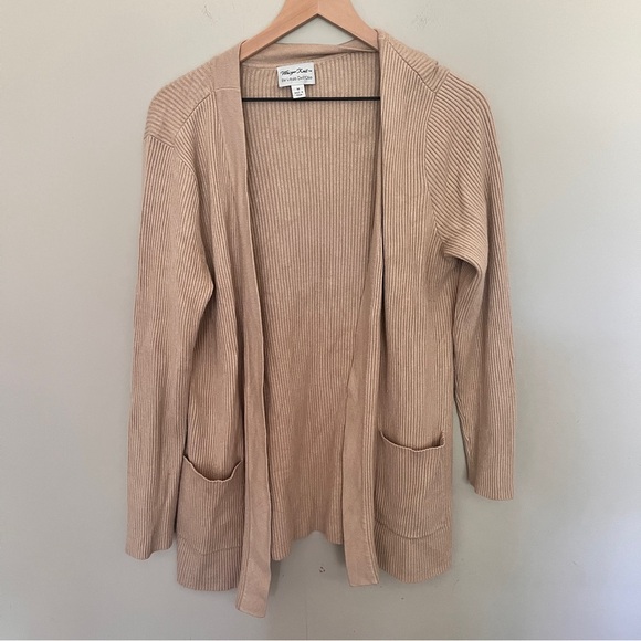Whisper Knit by Louis Dell’Olio Tan Open Ribbed Cardigan - Medium - Picture 9 of 9